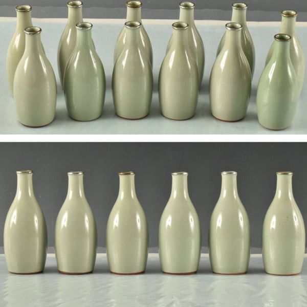 C08497 青磁徳利12本 総重量1906g:真作拍卖