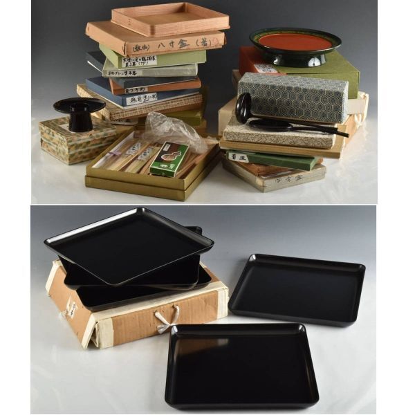 C07971 象彦など、 盆(いろいろな形)・菓子ようじ(たくさん) セット:真作拍卖