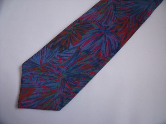 $ 超美品 $ 特価! ● ブランド ネクタイ ● NINA RICCI ◆ ニナリッチ ◆ アート 総柄 ◆ ブルー系 マルチカラー ◆ 送料無料!!拍卖