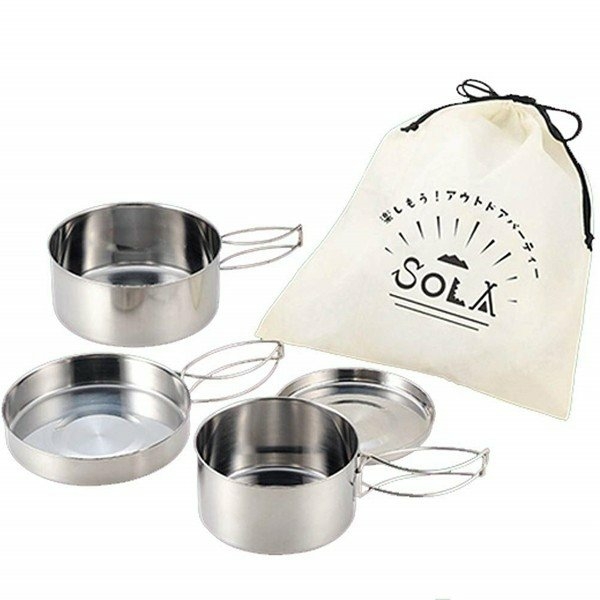 ★新品 キャンピング鍋 4点セット 携帯袋付拍卖