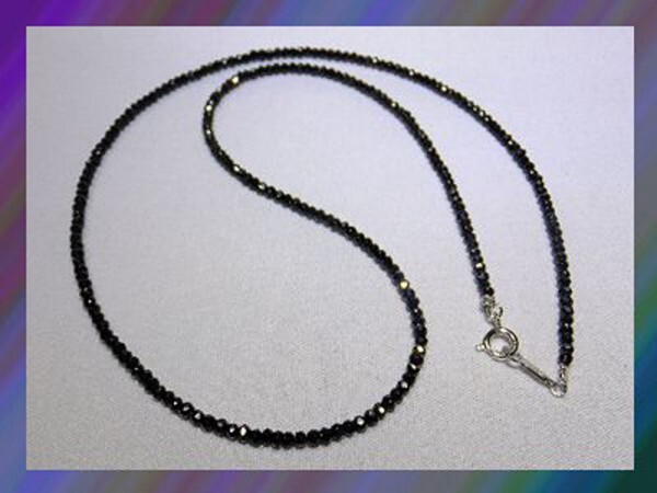 即決◆石のサイズ選べます◆本当のハイグレード物なのに激安! ブラックスピネルネックレス60cm拍卖
