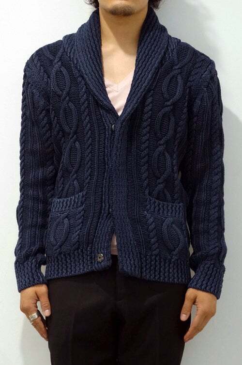 junhashimoto サンドブラスト ショール カーディガン 2 ネイビー拍卖