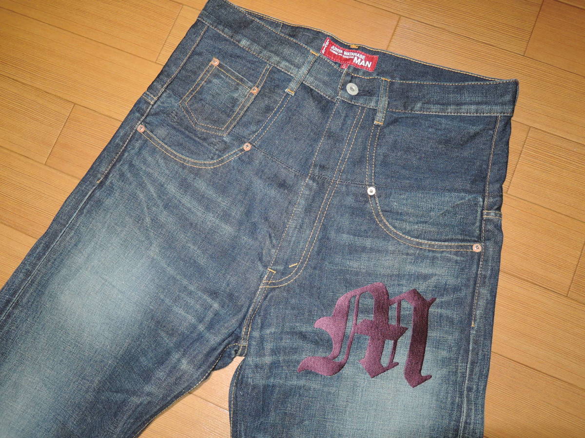 ジュンヤワタナベ JUNYA WATANABE × Levi's インディゴ デニム S 復刻 / リーバイス 刺繍ステッチ コムデギャルソンMAN拍卖