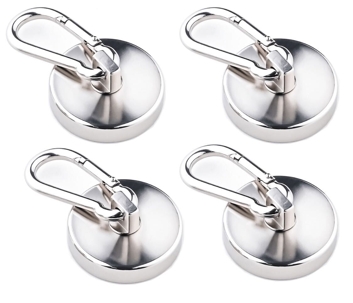 マグネットフック 直径32mm マグネット 強力,磁石 フック 垂直耐荷重10kg フック マグネット ネオジム磁石 4個セット拍卖