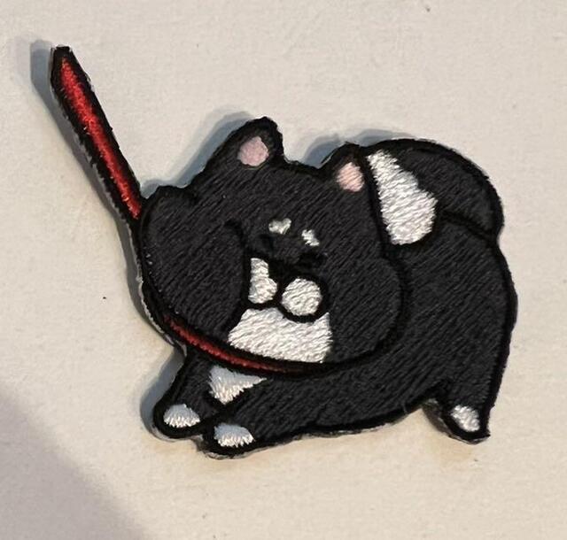 柴犬ワッペン 黒柴② アイロンパッチ 拒否柴拍卖