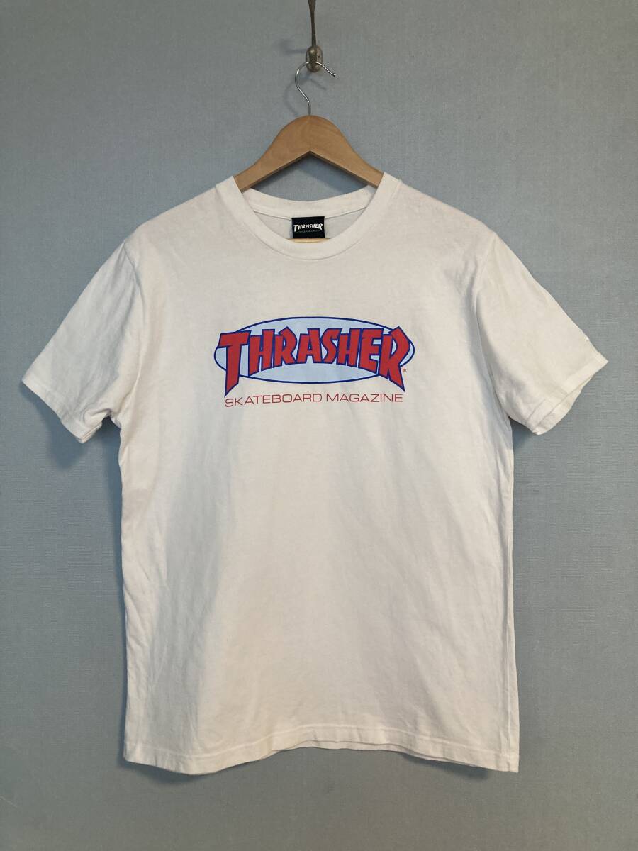 ★THRASHER スラッシャー × STARTER スターター BLACK LABEL ブラックレーベル Tシャツ M ホワイト SKATE スケート スケートボード拍卖