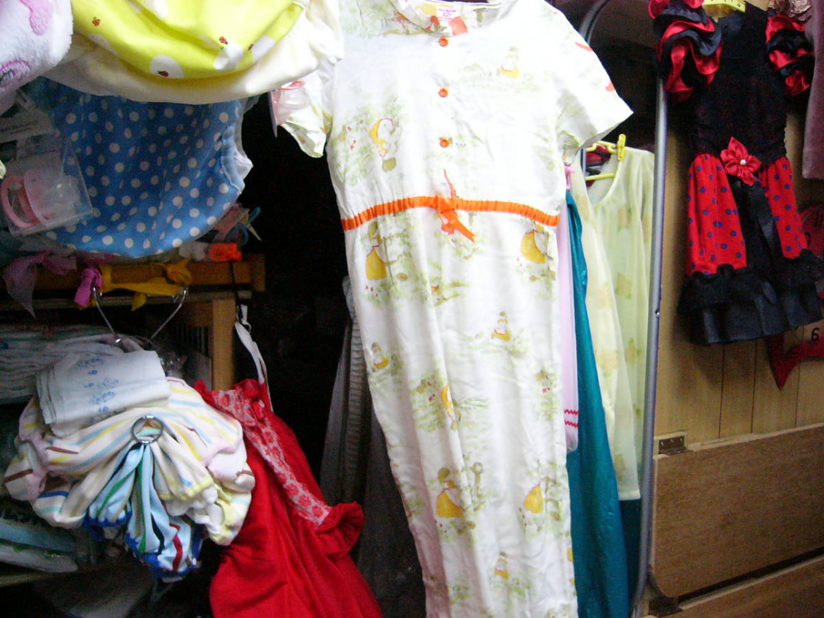 子供 ネグリジェ 昭和時代品 リトル カレンキャット レナウン 身長 150(13~14) 涼しげな綿 ワンピース風 布地薄 小柄な女性も拍卖