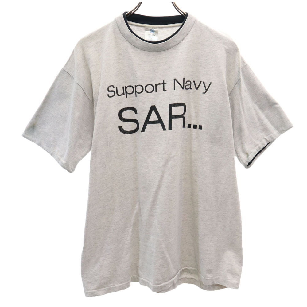 ベルトン 90s USA製 半袖 レイヤード オールド Tシャツ L ライトグレー BELTON メンズ拍卖