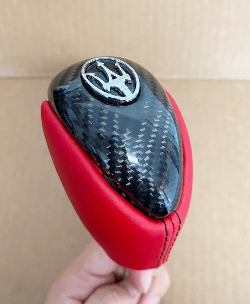 純正 マセラティ グラントゥーリズモ グランツーリスモ MC MASERATI カーボン スポーツ シフトノブ 2007-2021 レッドレザー拍卖