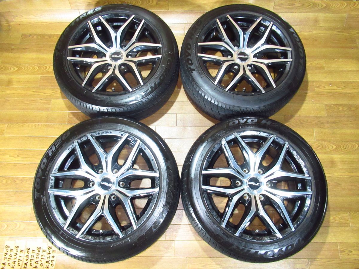 フレックスFLEX DELF01 8J-18+38 139.7/6H トーヨーH20 225/50R18 18インチアルミホイール+タイヤ4本 200系ハイエース等に拍卖