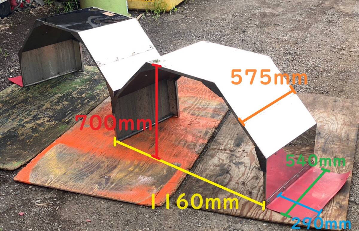 『24601』リアフェンダー ステンレス 左右セット マッドガード 垂れゴム 大型用 バスフェンダー 泥除け デコトラ 茨城県拍卖