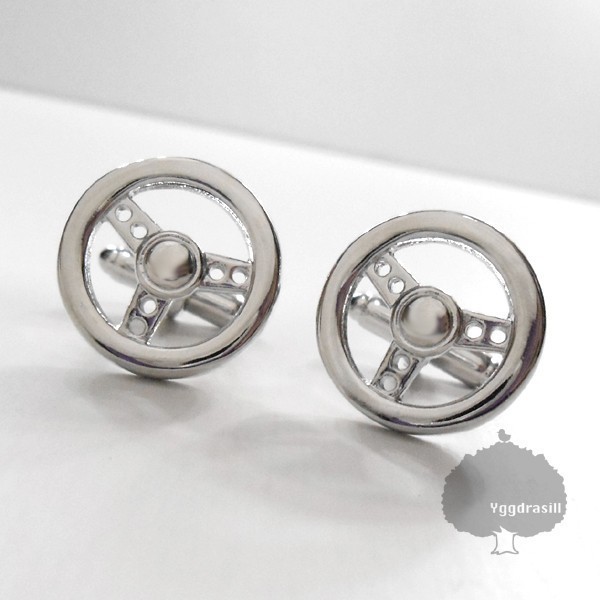 YGG★新品 ハンドル ステアリング カフス セット カフリンクス 車 ドライブ 父の日 メンズ スーツ シャツ ビジネス 二次会拍卖