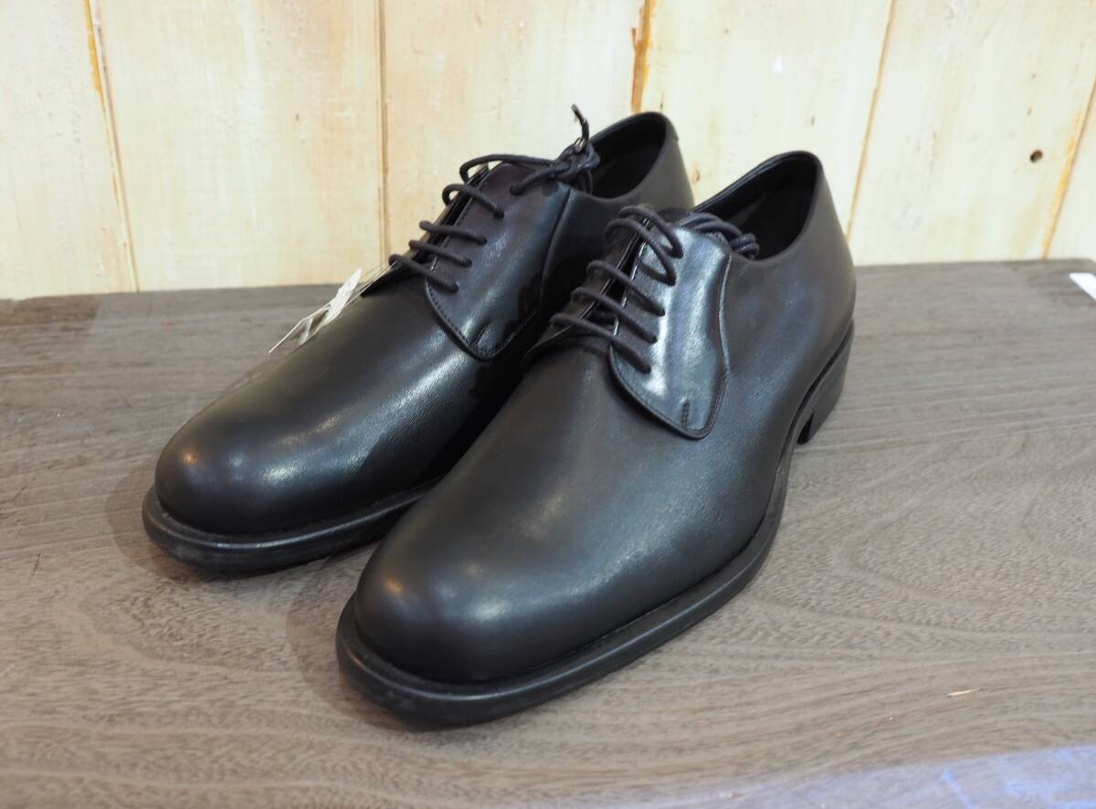 ◆三越購入/未使用 GIORGIO ARMANI アルマーニ プレーントゥ レザー ドレスシューズ 41(28cm) ラバーソール◆拍卖