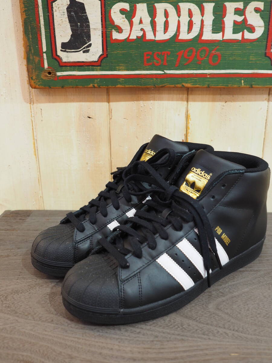 ◆adidas(アディダス)PRO MODEL (プロ モデル) メンズ スニーカー ハイカット シューズ ブラック US9.5◆拍卖