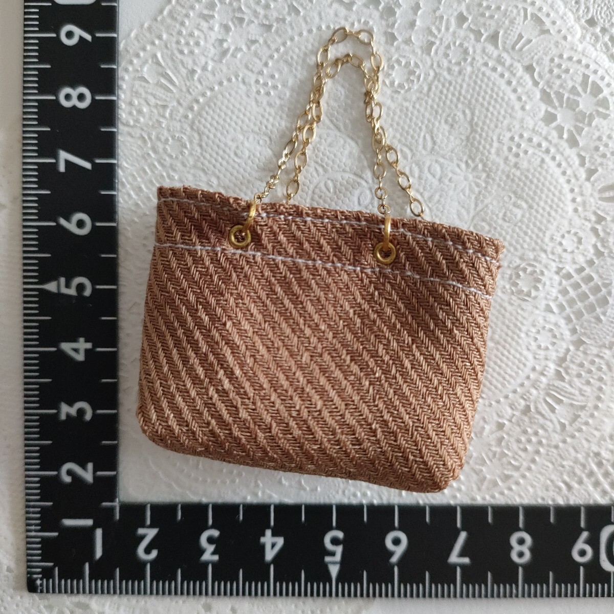 tia*ドール用 ベージュ ブラウン トートバッグ ジェニー momoko ピュアニーモ バービー リカちゃん ネオブライス 1/6ドール バッグ拍卖