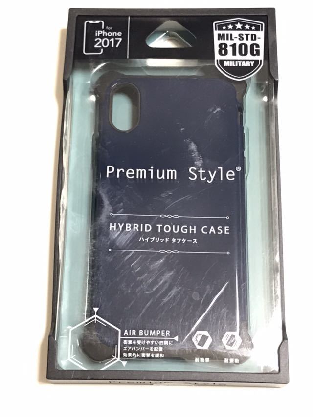 匿名送料込み iPhoneX 用カバー ハイブリッドタフケース PG-17XPT02BL ブルー 紺色ネイビー系 新品 iPhone10 アイホンX アイフォーンX /AR8拍卖