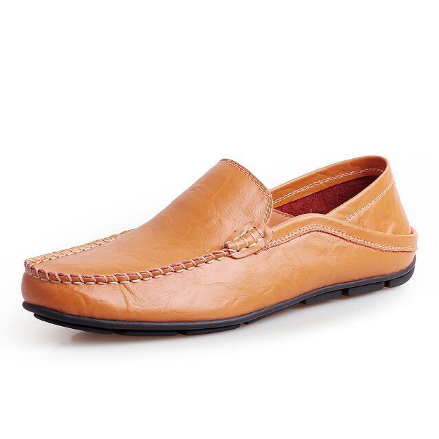 24.5cm~28.5cm新品 上質 本革 モカシンシューズ メンズシューズ レザーシューズ ローファー スリッポン ドライビングシューズ ブラウン拍卖