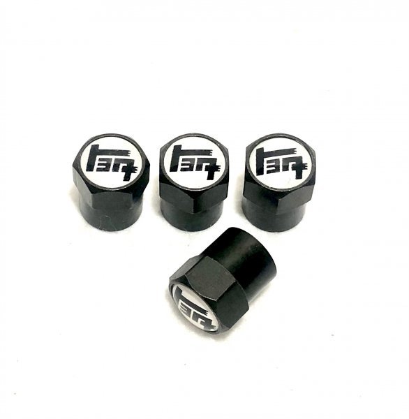 ブラック仕様 トヨタ カタカナ ロゴ 白 エアーバルブキャップ ( 現行 新型 200系 クラウン ハリアー 50プリウス アクア エスティマ に適合)拍卖