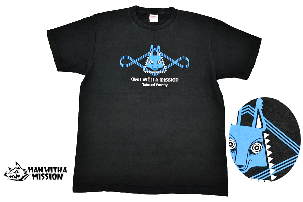 Y-7781★送料無料★MAN WITH A MISSION マン・ウィズ・ア・ミッション Tales of Purefly Tour 2014年 ツアー★ブラック黒 半袖 T-シャツ L拍卖