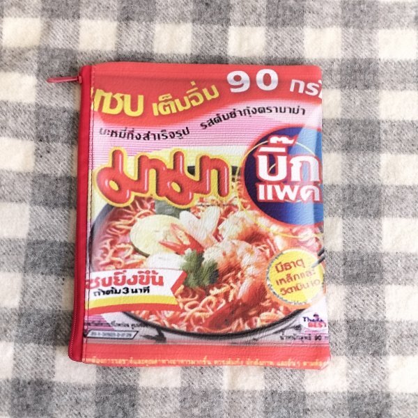 新品&即決◎タイのインスタント麺【マーマー】パッケージそっくりフラットポーチ【トムヤムクン】拍卖