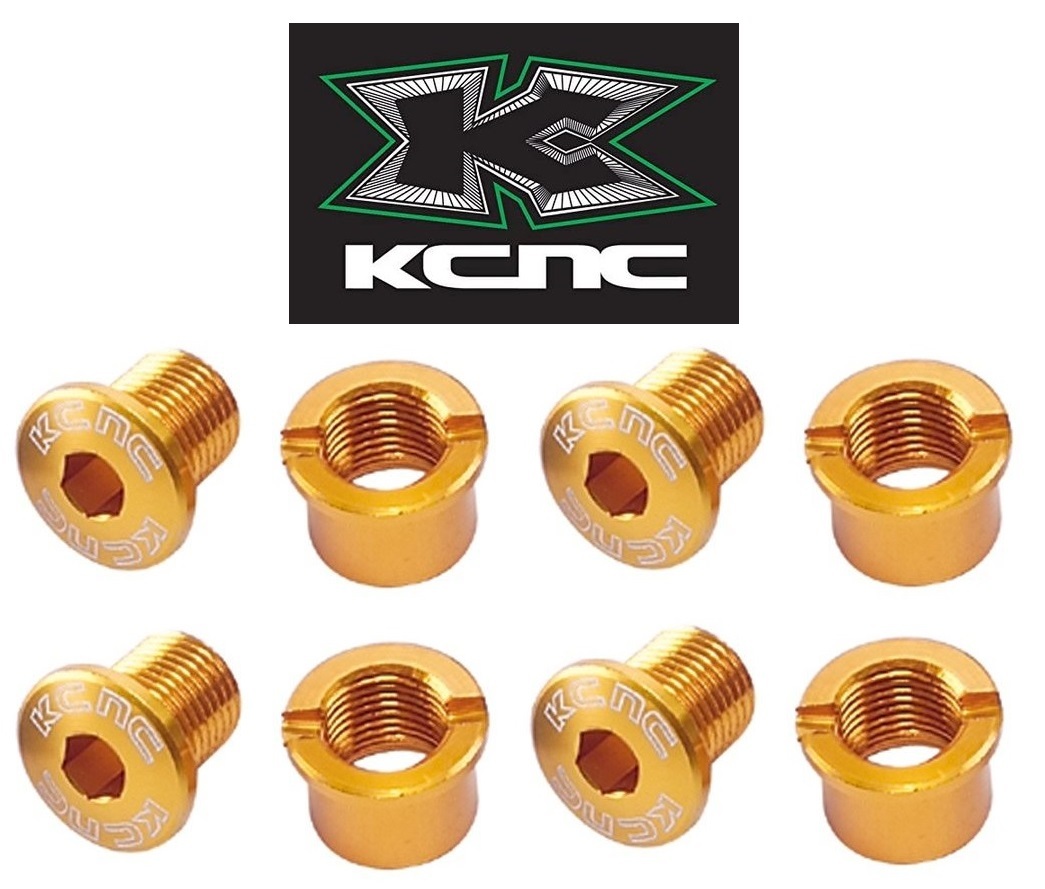 ◆ KCNC ◆ CHAINRING BOLT for ROAD M8X12 GLD 1set4pcs Material:7075AL / チェーンリングボルトロード「旧ロゴ」金 ⑬拍卖