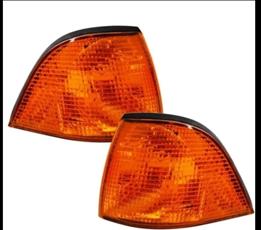 ②BMW E36 クーペ カスタム 318is 323i 325i 325is 328i M3 3シリーズ フロントコーナーランプレンズ ユーロタイプ イエローレンズ拍卖