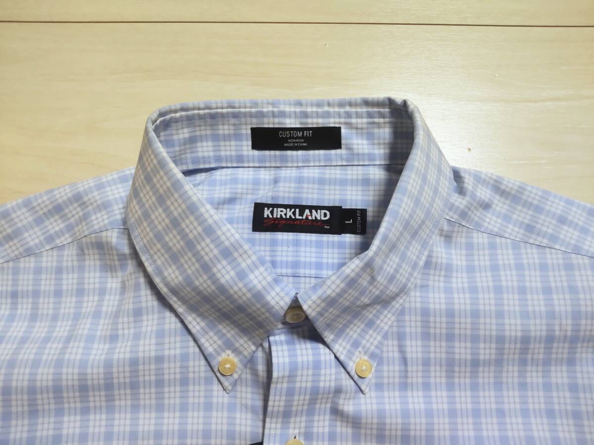 ★新品 KIRKLAND SIGNATURE カークランド シグネチャー 半袖シャツ ★ノンアイロン ★Lサイズ ★ビジネスにも拍卖