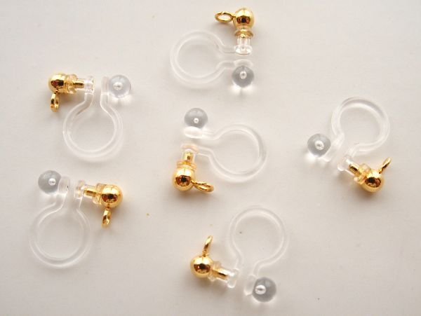 即決! 6個☆ ノンホール ピアス イヤリング 金具 金☆カン付き拍卖