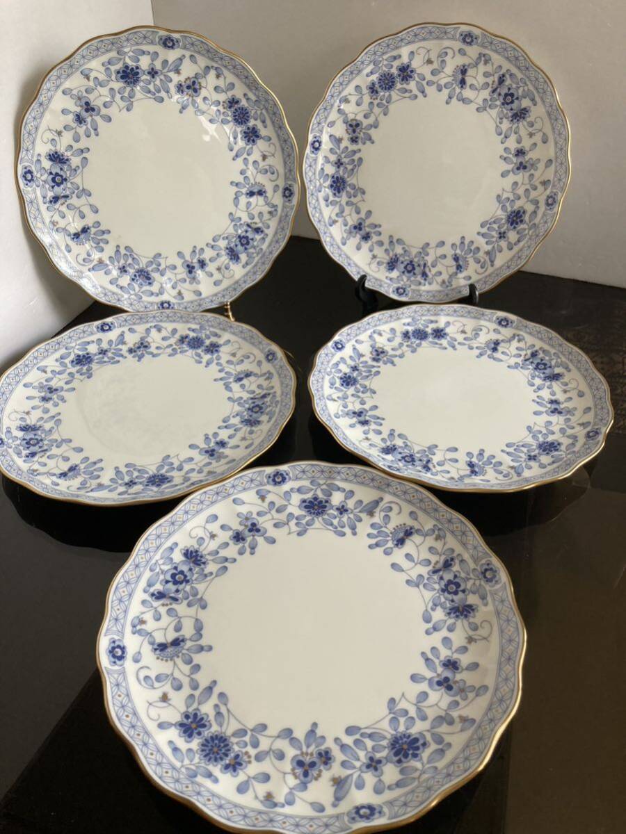 新品未使用◆NARUMI ナルミ ミラノ 23cm ミートプレート 5枚セット 9682-1412 大皿 ボーンチャイナ 定価:29,150円拍卖