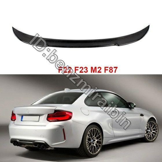 M2 F87 F22 F23 カーボン柄 リア トランク スポイラー BMW 2 シリーズ テール リップ スポイラー M4 スタイル 220i m235i 228i 2014 +拍卖