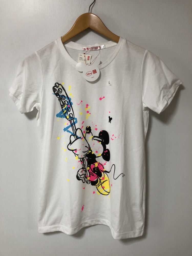 新品 UNIQLO ディズニー ギターミッキーTシャツ / ユニクロ Disney グラフィックカットソー 半袖Tシャツ コラボ Mickey ミッキーマウス拍卖