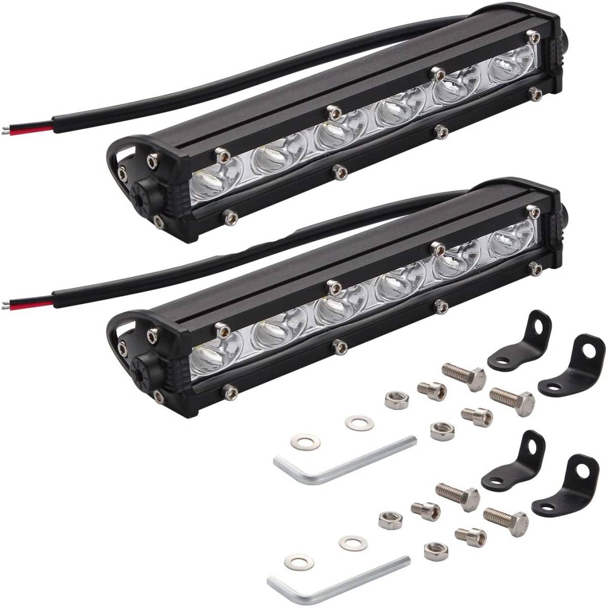 スーパー スリム 2PCS 18Wドライビングフォグライト シングルローオフロード LEDライト オフロード車のヘッドライト オートバイのライト拍卖