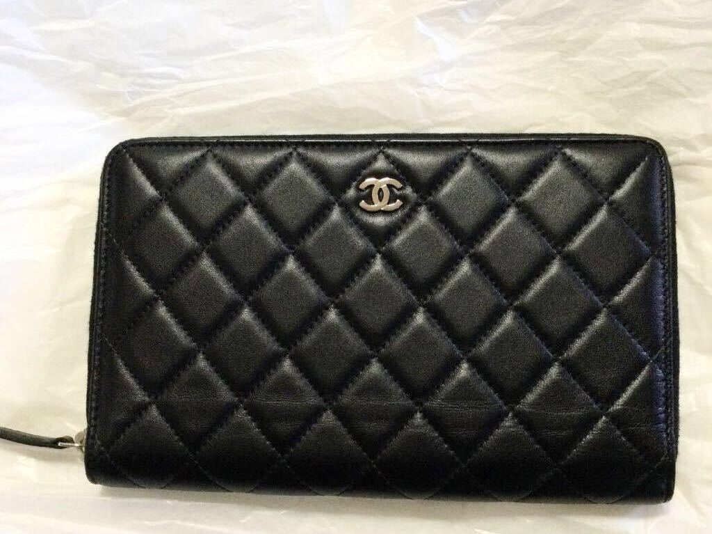 シャネル マトラッセ ラムスキン ラウンドファスナー長財布 新品未使用保管品拍卖