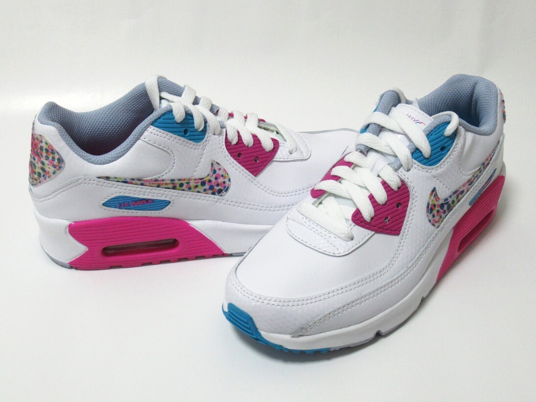 NIKE AIR MAX 90 LTR SE GS ピンク ブルー 22.5cm ナイキ エアマックス90 マルチカラー ジュニア レディース DV1843-100拍卖