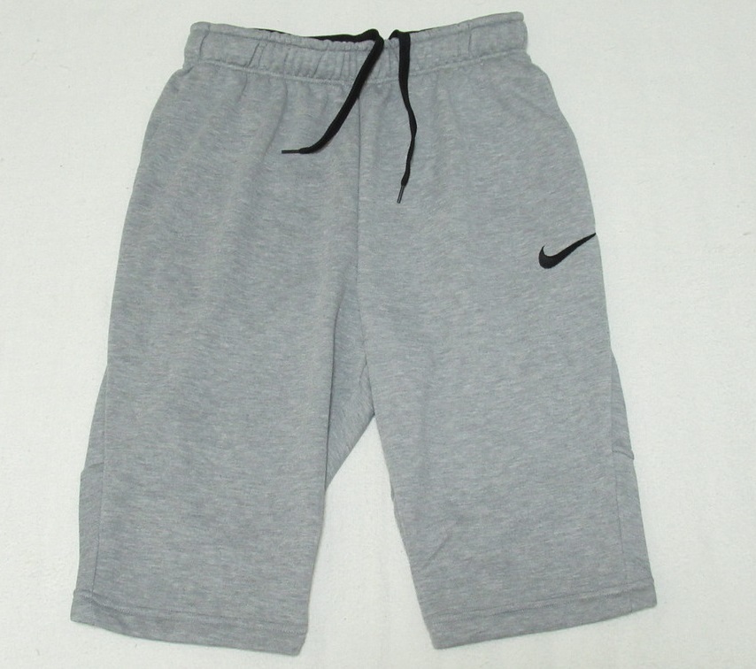 NIKE DRI-FIT フリース 3/4 ハーフパンツ グレー S ナイキ ショートパンツ ドライフィット スウェット ジャージ 灰色 860368-063拍卖
