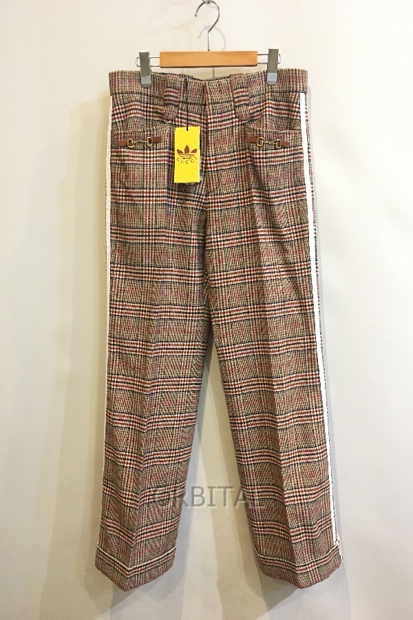 二子玉) GUCCI × adidas グッチ × アディダス タグ付未使用 696656 ホースビット ウールスラックス パンツ 48 国内正規拍卖