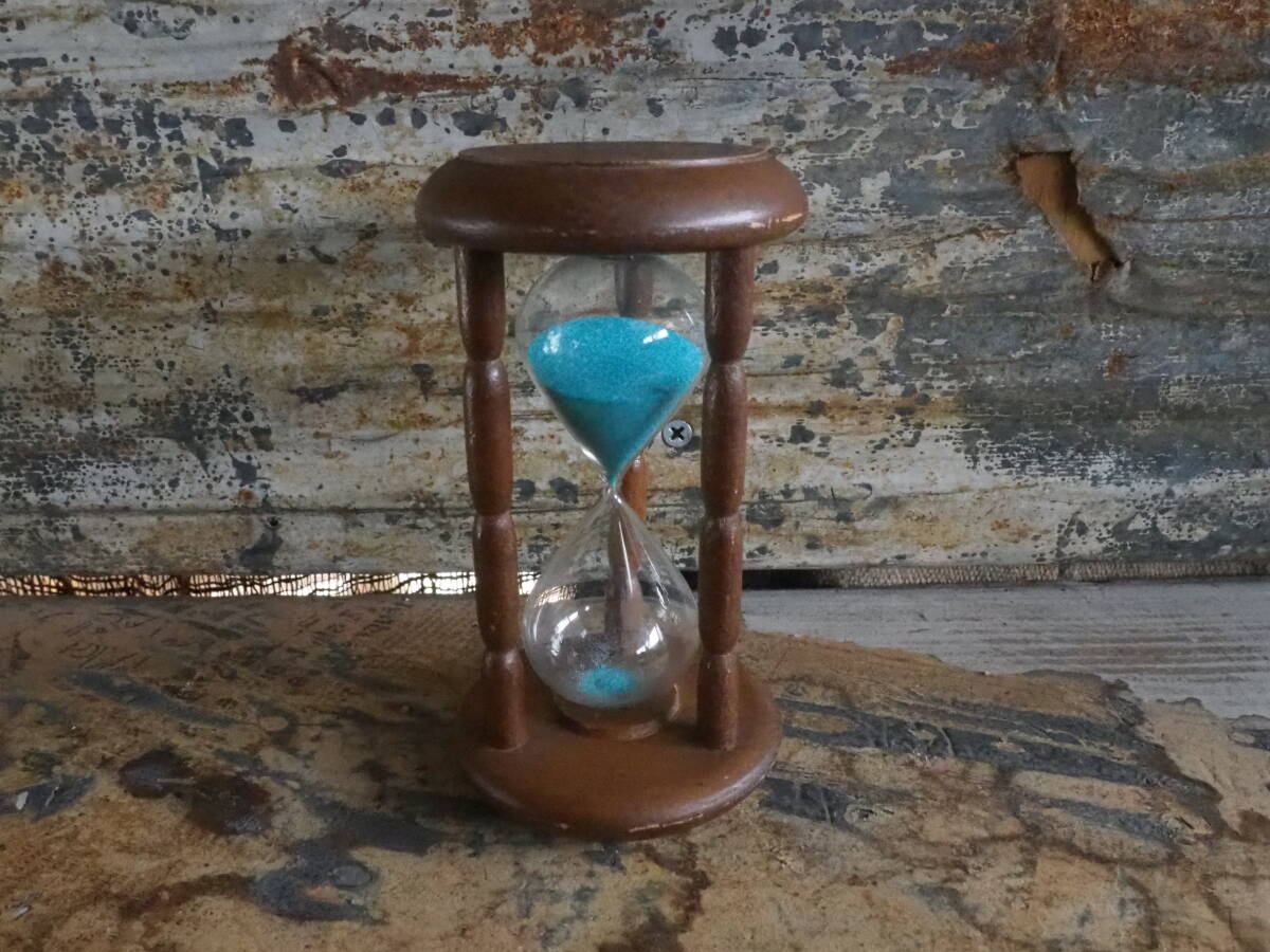 【フランス蚤の市12分砂時計】木製キッチンタイマー古道具アンティーク骨董インテリアカフェbarコーヒーミルドリッパーケトル拍卖