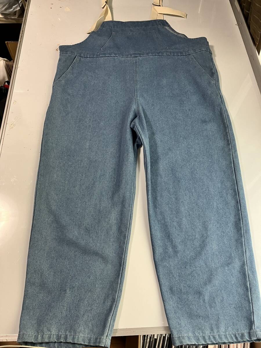 訳あり■大きいサイズ3L■デニムくらっしくサロペットパンツ■ブルー拍卖