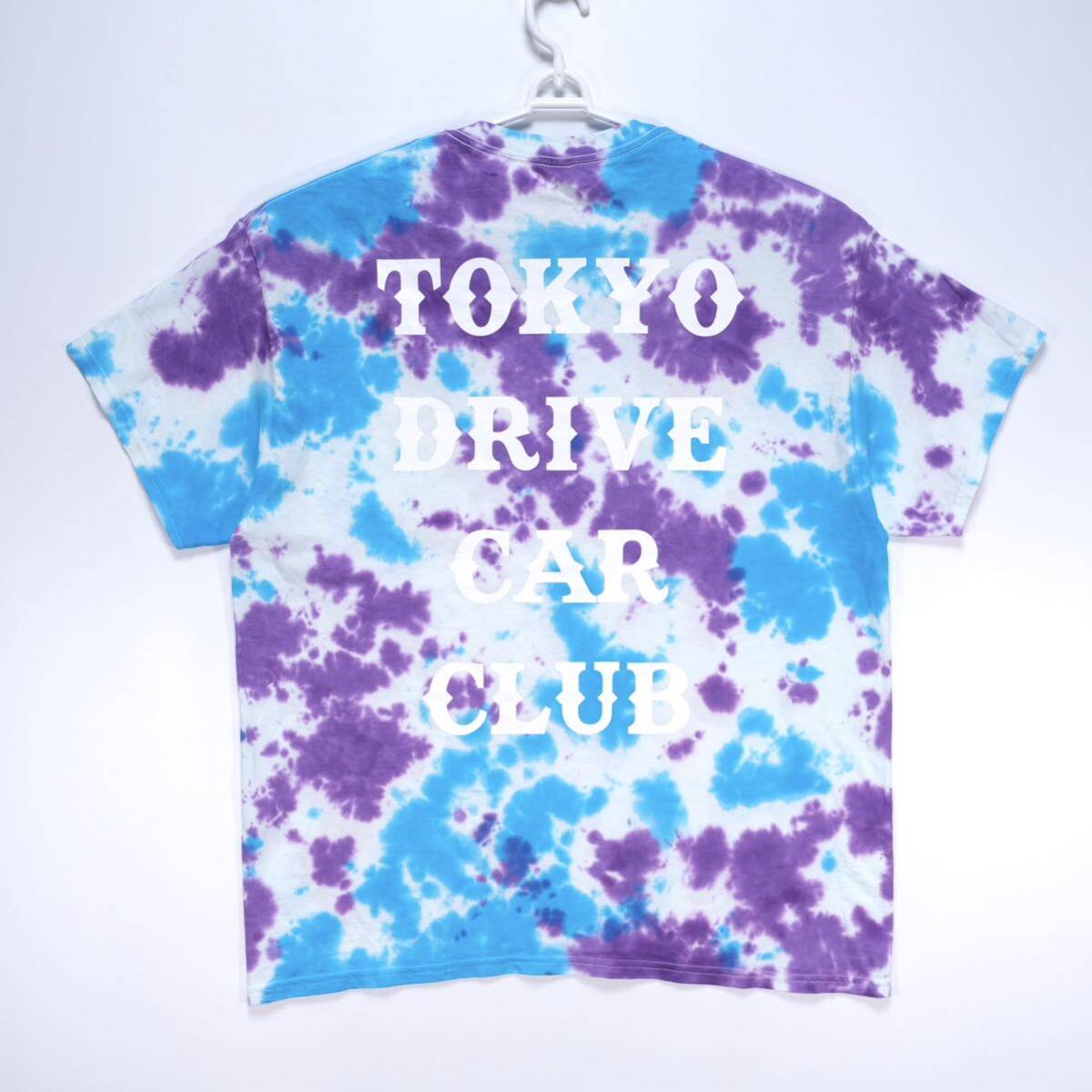 【送料無料】TOKYO DRIVE CAR CLUB(トウキョードライブカークラブ)|TIE-DYE S/S TEE PURPLE|タイダイTシャツ|XLサイズ拍卖
