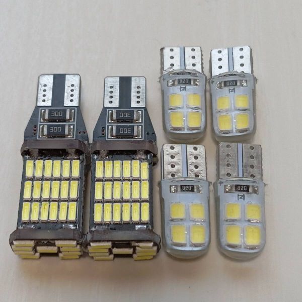 ムーブキャンバス LA800S LA810S 爆光!LED ポジション球 スモール バックランプ ナンバー灯 6個セット T10 T16 ホワイト/45/8拍卖