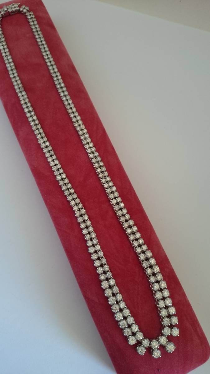 ☆正規品☆Pt.850 テニスダイヤモンドネックレス 10ct拍卖