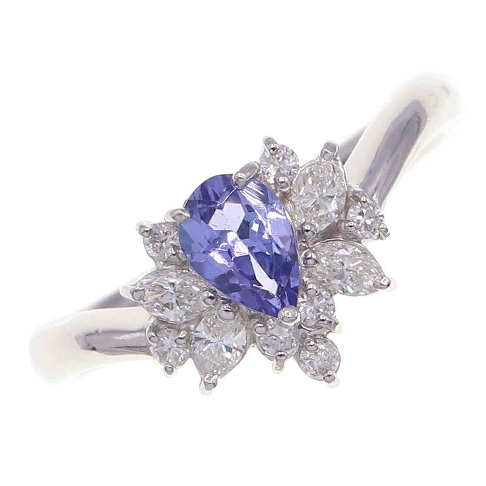 タンザナイト ダイヤモンド リング タンザナイト D0.38ct Pt900 12.5号 ソーティング付き 中古 アクセサリー拍卖