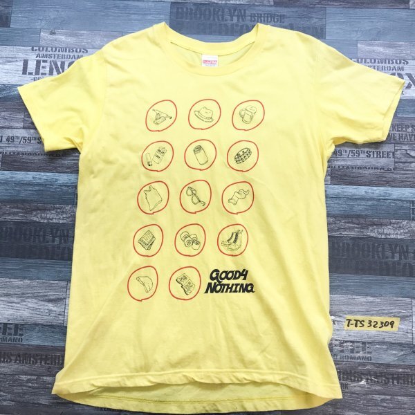 GOOD4 NOTHING メンズ プリント UNITED ATHLE 半袖Tシャツ L 黄色拍卖