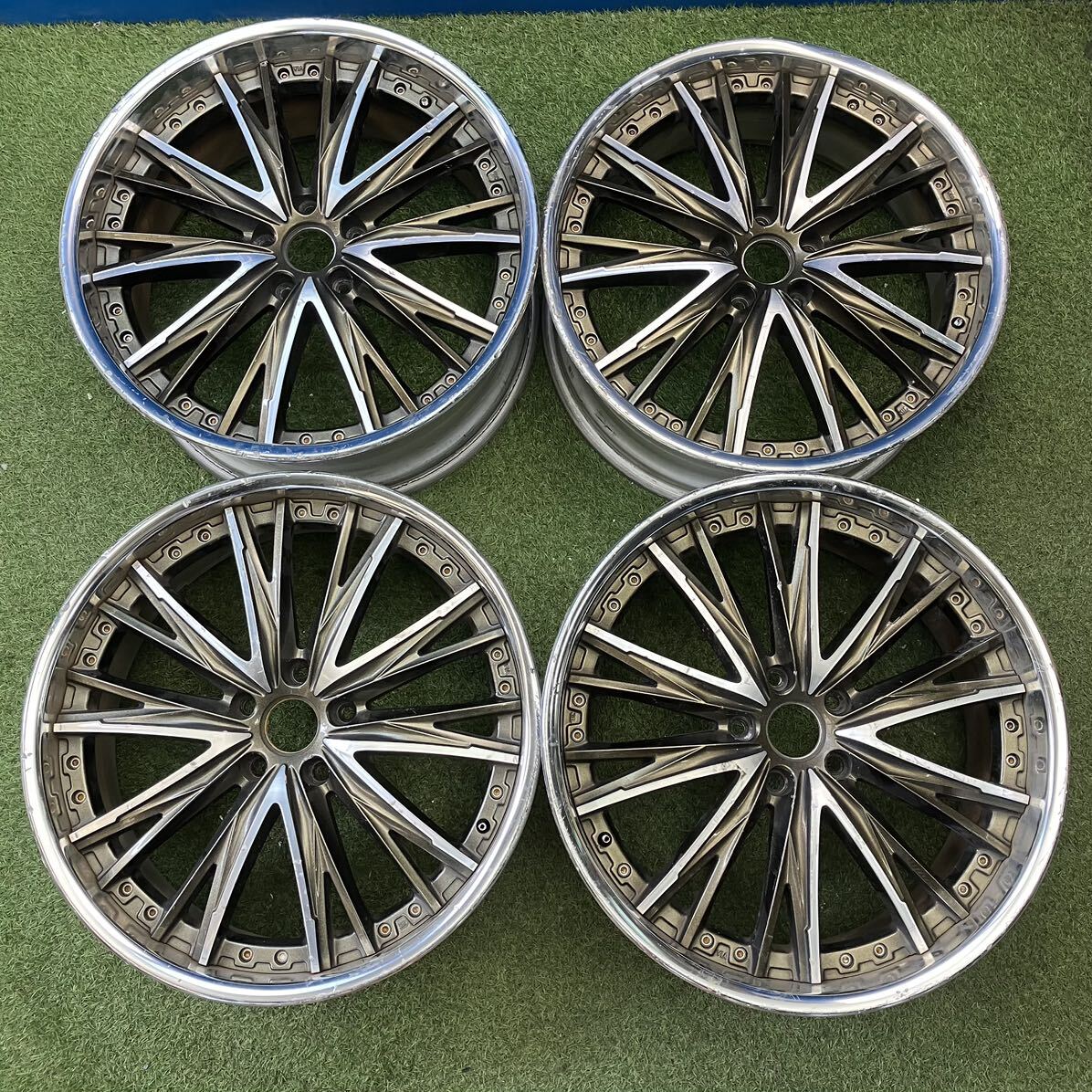 【0306】20インチ 9.0J 10.0J Weds Kranze ELABORAR 20×9.0 +36 / 20×10.0 +44 PCD114.3-5H ハブ径73 中古アルミホイール4本拍卖