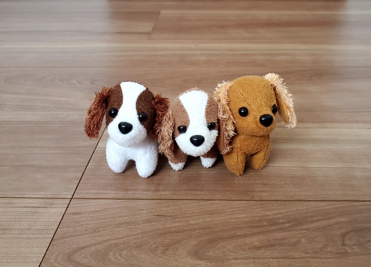 犬 ぬいぐるみ 3つセット 手のひらサイズ拍卖