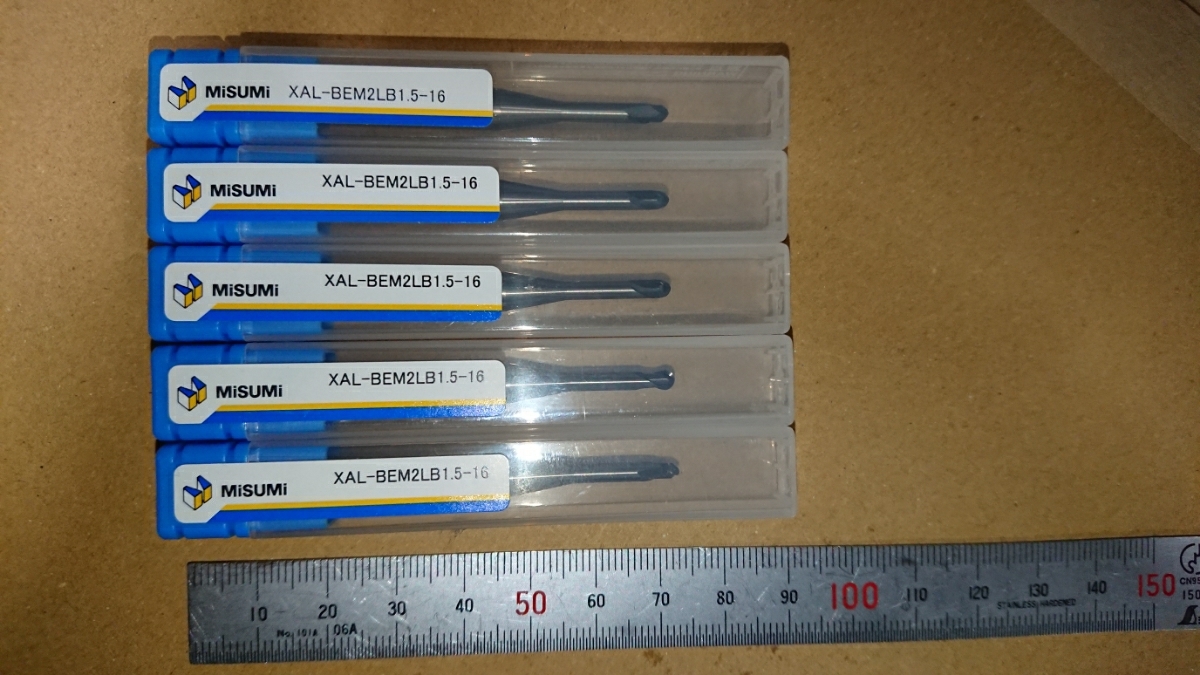 R1.5 φ3 首下16mm 5本セット 新品 超硬 ボールエンドミル misimi ミスミ製拍卖