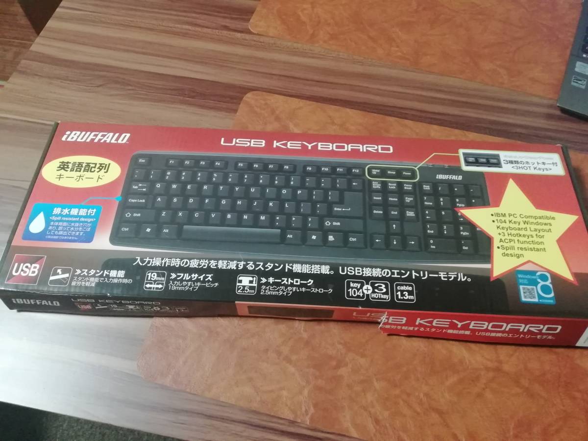 ★iBUFFALO USB接続 有線スリムキーボード ブラック BSKBU14BK拍卖