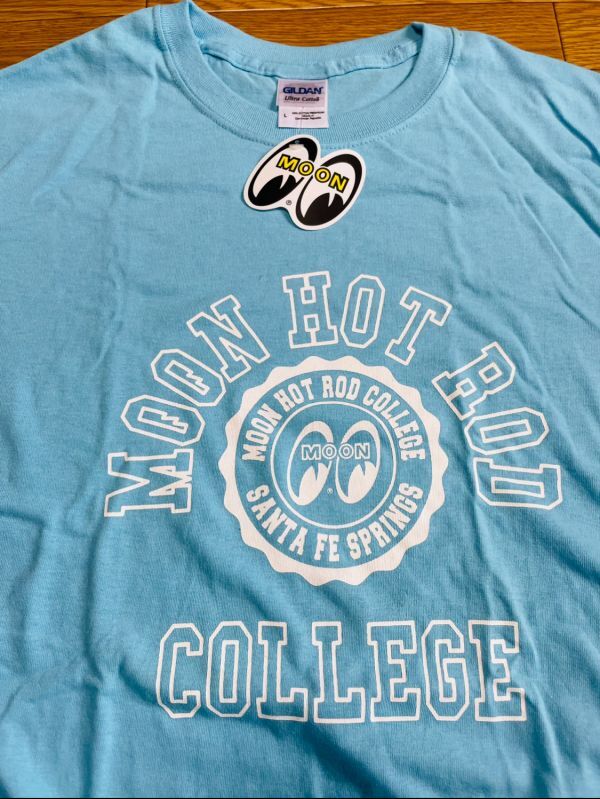 【激レア/新品未使用】MOONEYES ムーンアイズ Tシャツ アイボール サックスブルー Lサイズ 限定品 MOON Equipped YOKOHAMA HONMOKU拍卖
