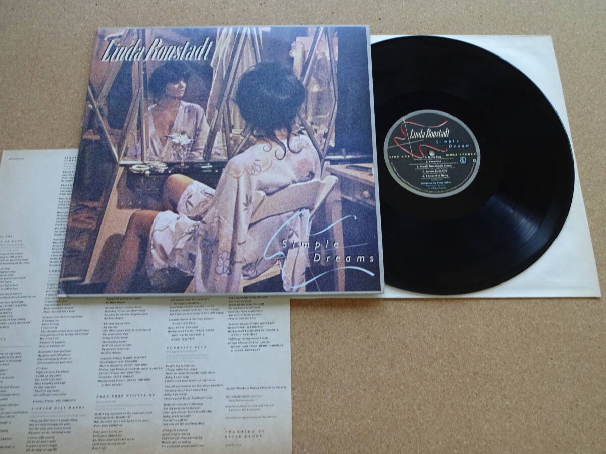 若干反り★US盤★LP 12inch Vinyl Album★LINDA RONSTADT★リンダ・ロンシュタット★Simple Dreams★Asylum Records 6E-104★書き込み有り拍卖