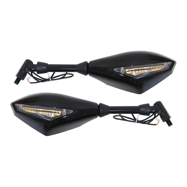 LED ウインカー付き バックミラー ブラック スクエア 左右 バイク ヤマハ ジール XJR400 R1-Z$ 鏡 後付け 純正 交換 新品拍卖